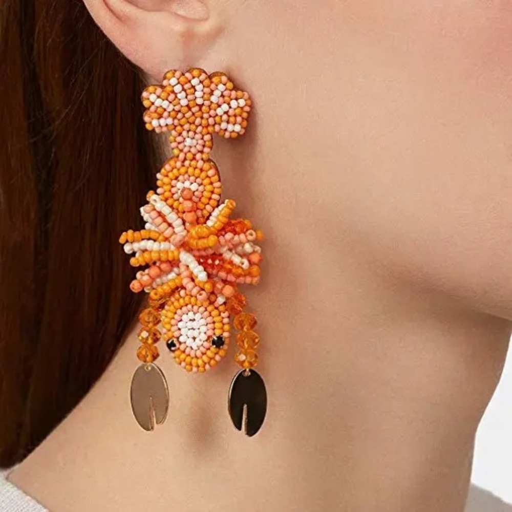 BaubleBar Orange Beaded Earrings
